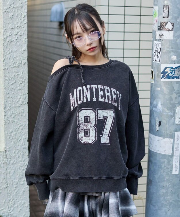 WEGO 裏起毛2WAYグラフィックワンショルBIGスウェット 柄2