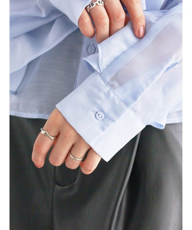 Te chichi シアーフリルティアードブラウス サックスブルー