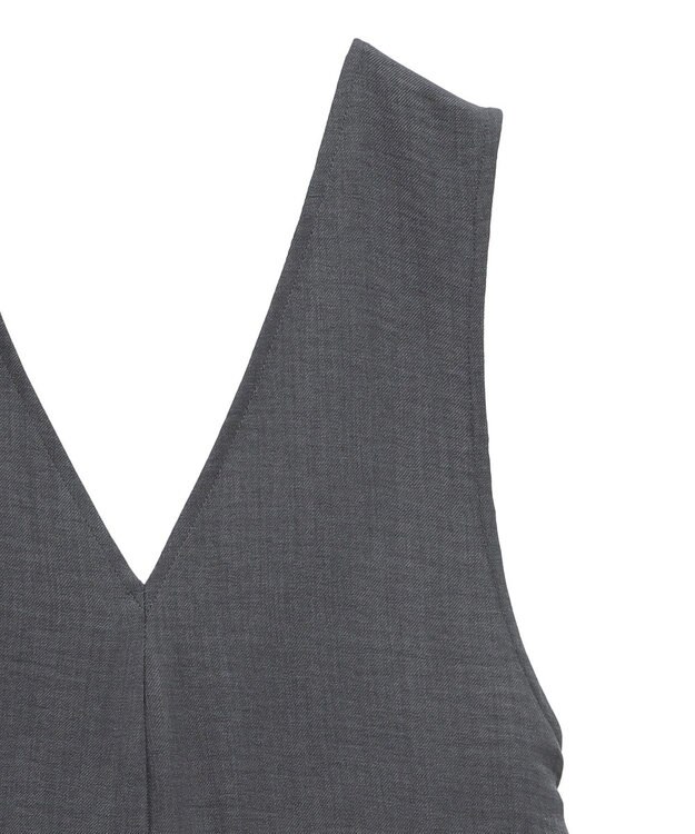 Green Parks 接触冷感麻調ゆったりサロペット Gray