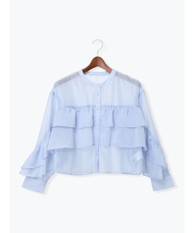 Te chichi シアーフリルティアードブラウス サックスブルー