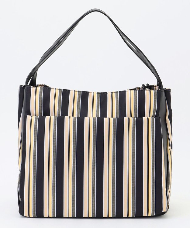 Y'SACCS マルチストライプ すっきりトート Mサイズ ブラック