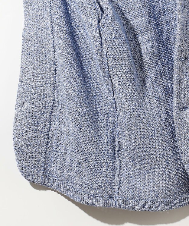 JOSEPH ABBOUD 【和紙使用エコ素材/日本素材/軽量/通気性/速乾性】和紙ムリネ ニット ジャケット ブルー系