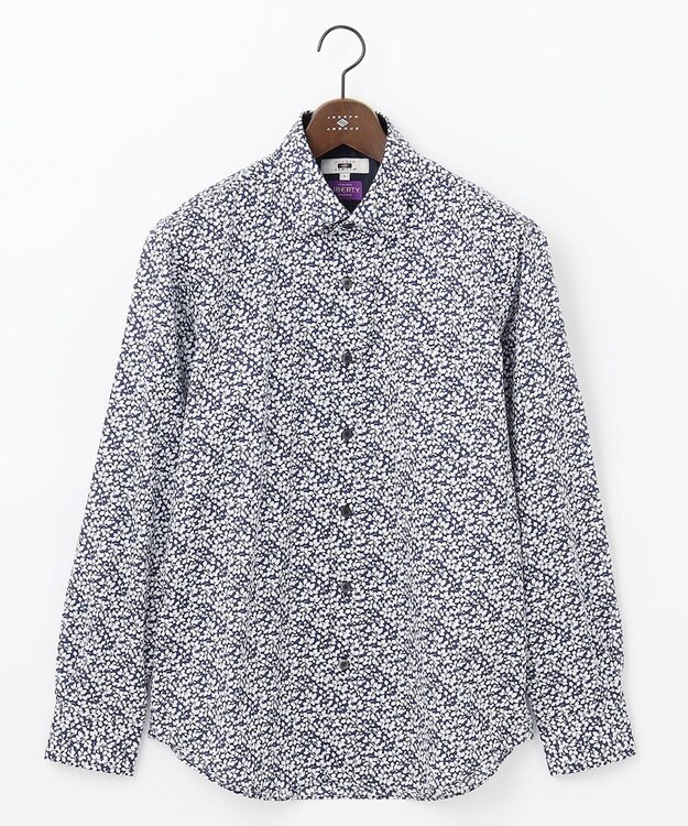 JOSEPH ABBOUD 【リバティー柄】プリントシャツ ダルブルー系5