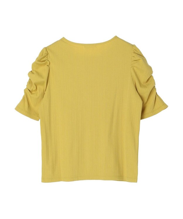 Green Parks リブ肩デザイン５分袖プルオーバー Black