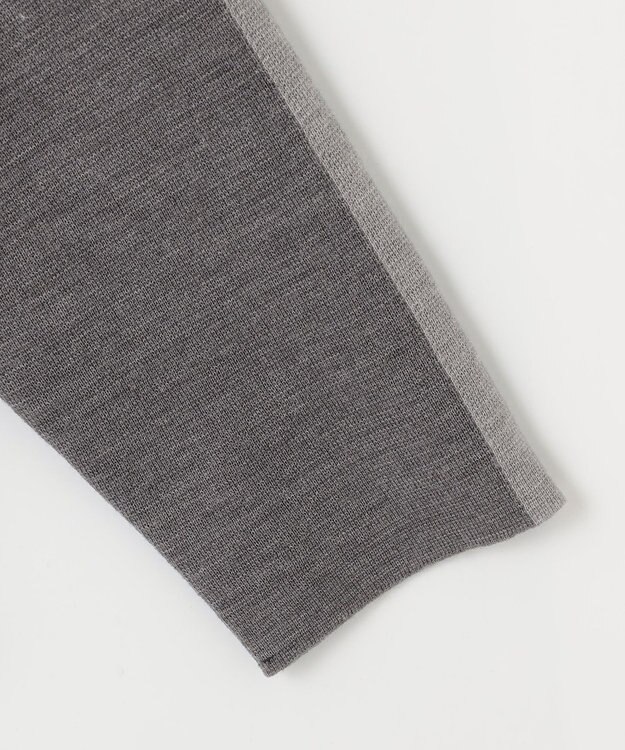 自由区 【セットアップ対応】ウールミラノボトルネック ニット グレー×ライトグレー