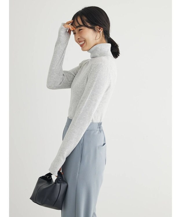 Green Parks もちやわ　タートルプルオーバー Light Gray Mixture