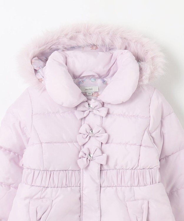 ANY KIDS 【洗濯機OK】中綿Aラインロングコート ラベンダー