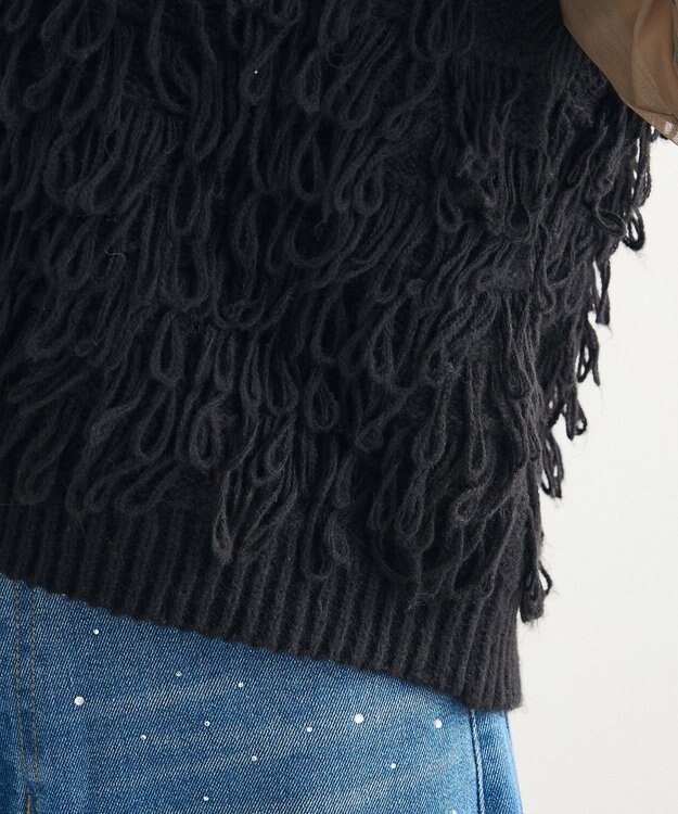 Green Parks ループニットベスト Black