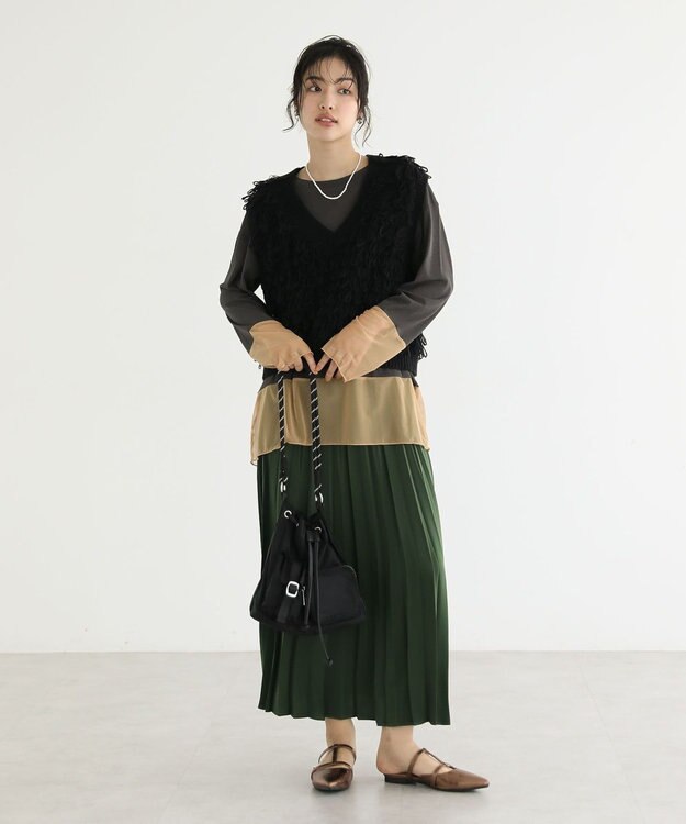 Green Parks ループニットベスト Black