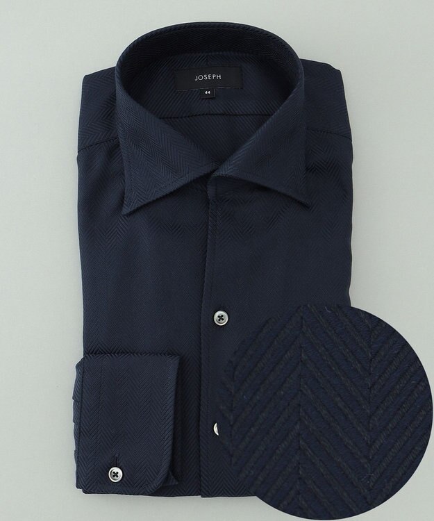 JOSEPH HOMME ツイルヘリンボンクレイジー　イタリアンカラー ネイビー系