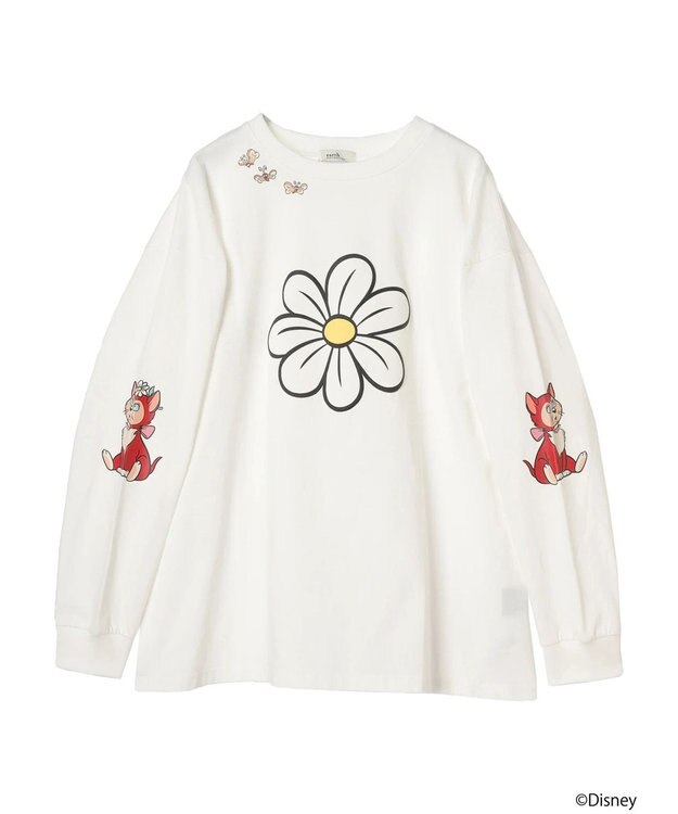 earth music&ecology Ｄｉｓｎｅｙ／袖ダイナロンＴ White
