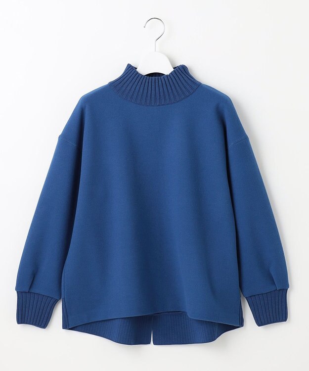 J.PRESS LADIES L ニードルパンチ ハイネック カットソー ブルー系