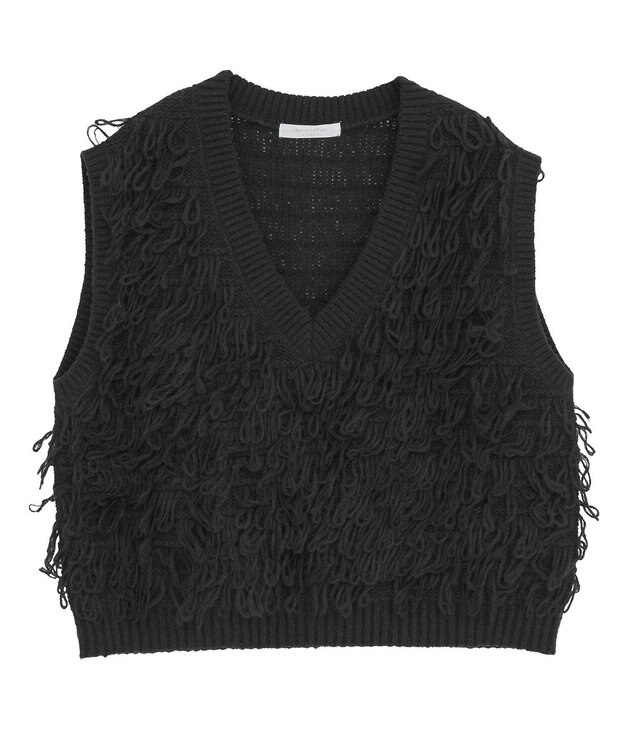 Green Parks ループニットベスト Black