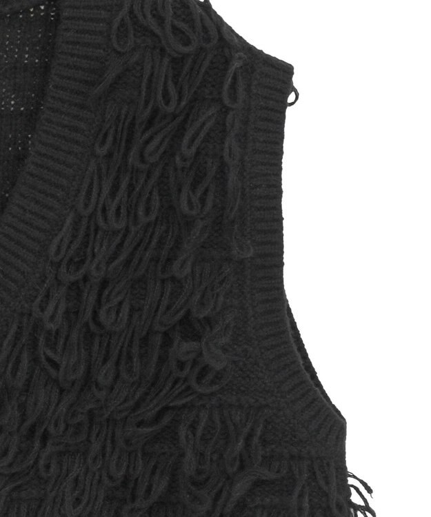 Green Parks ループニットベスト Black