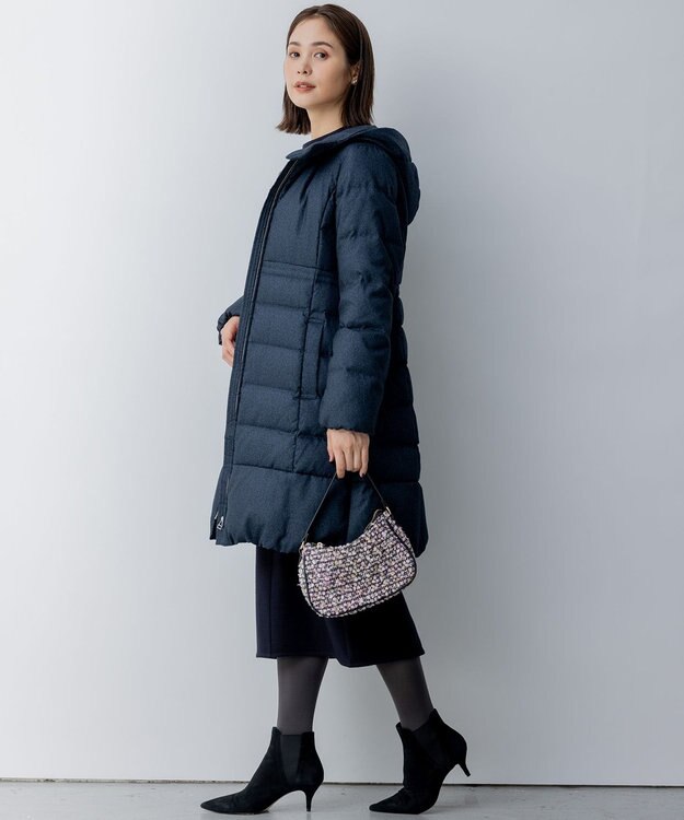 組曲 S 【洗える】ライトタフタロングダウン ネイビー系5