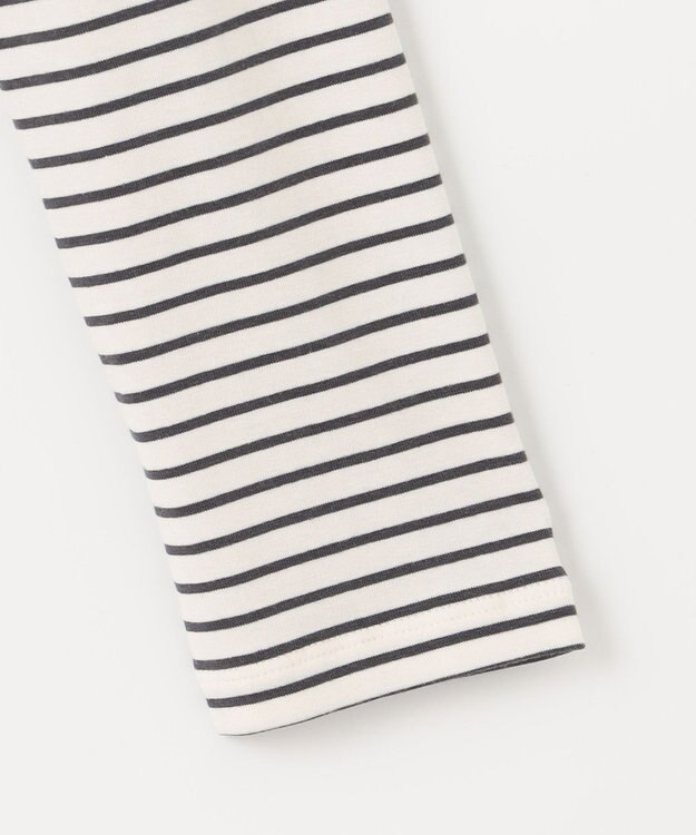 J.PRESS LADIES L タートルジャージー ボーダー カットソー グレー系1