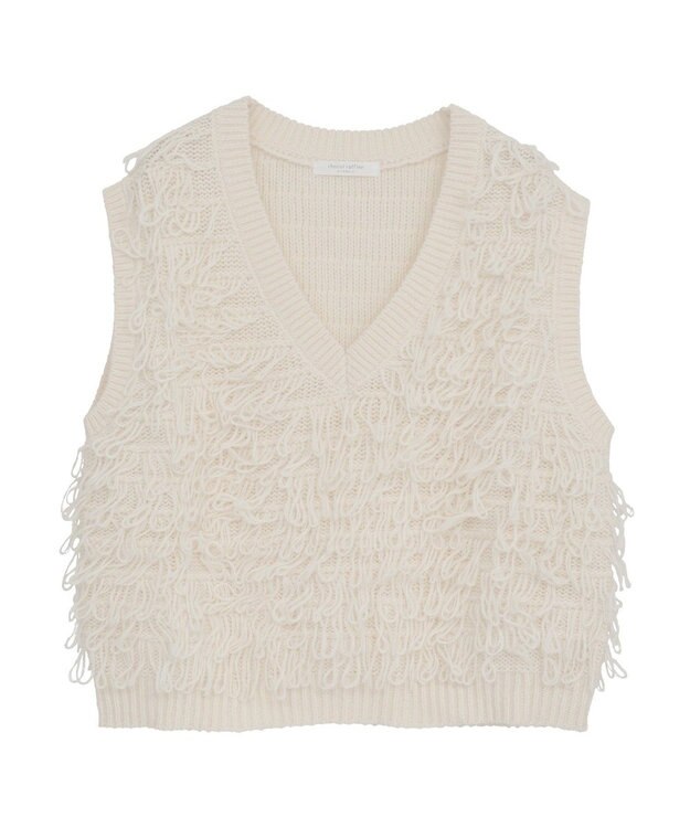 Green Parks ループニットベスト Ecru