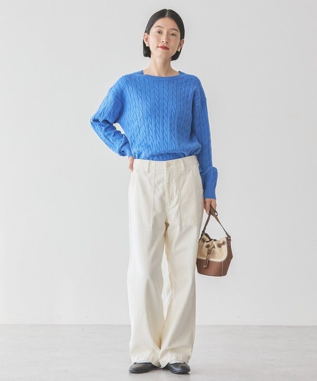 AMERICAN HOLIC バイパチケーブルニットプルオーバー Blue