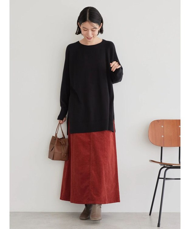 AMERICAN HOLIC コーデュロイＡラインスカート Terracotta