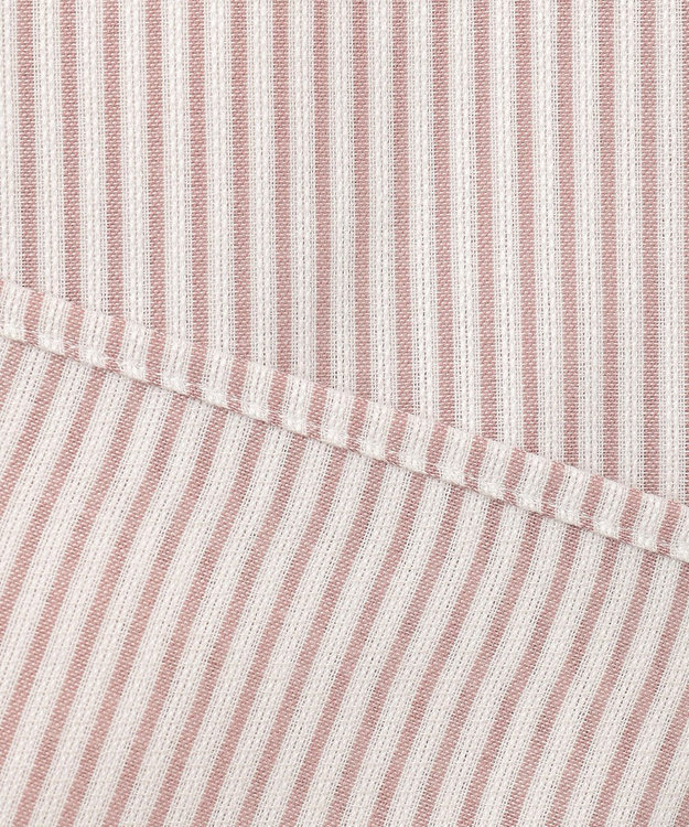 J.PRESS LADIES L 【洗える】ドビー強撚ストライプ コクーンシルエット ブラウス ピンク系1