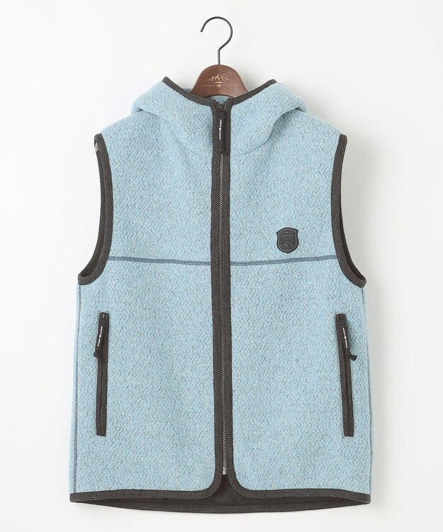 JOSEPH ABBOUD MOUNTAIN 【軽量/ソフト/サスティナブル/男女兼用/ライナードッキング対応】 リサイクルウールボア ベスト サックスブルー系