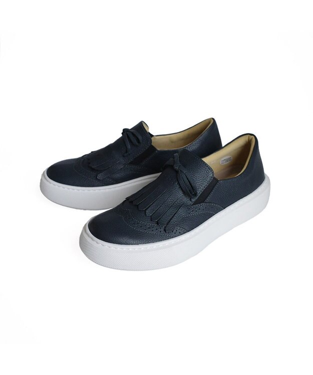Pointer 日本製 本革タッセルスニーカー ダークネイビー