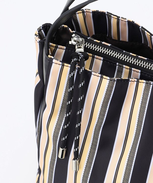 Y'SACCS マルチストライプ すっきりトート Mサイズ ブラック