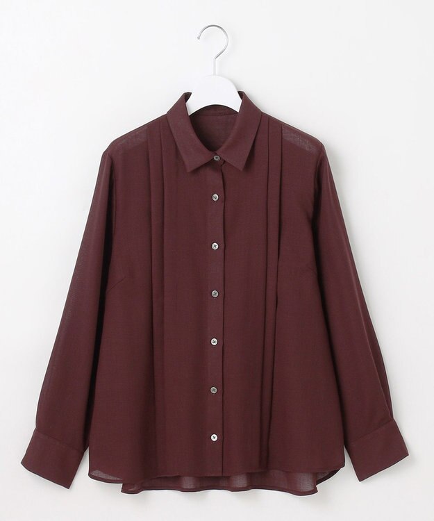 自由区 【SHIHOさん着用】TWハイツイストビエラタックディテール ブラウス ボルドー
