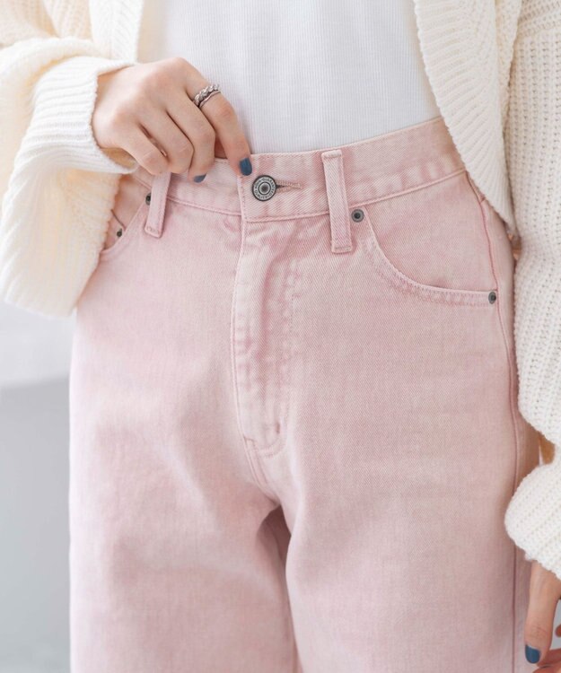 WEGO ウォッシュドカラーストレートパンツ ライトピンク