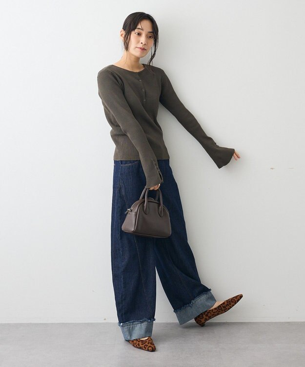 CRAFT STANDARD BOUTIQUE ヘンリーネック袖フレアプルオーバー Gray