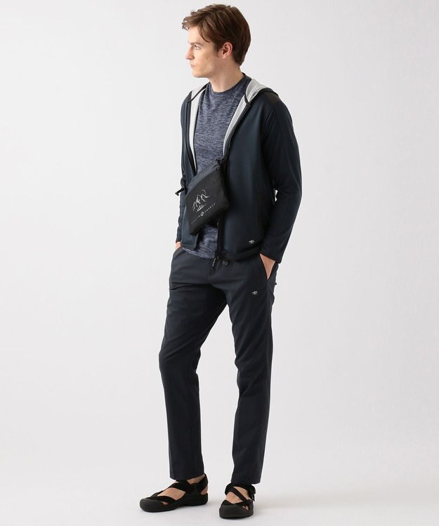 JOSEPH ABBOUD MOUNTAIN スラブシャンブレーストレッチ パンツ ネイビー系