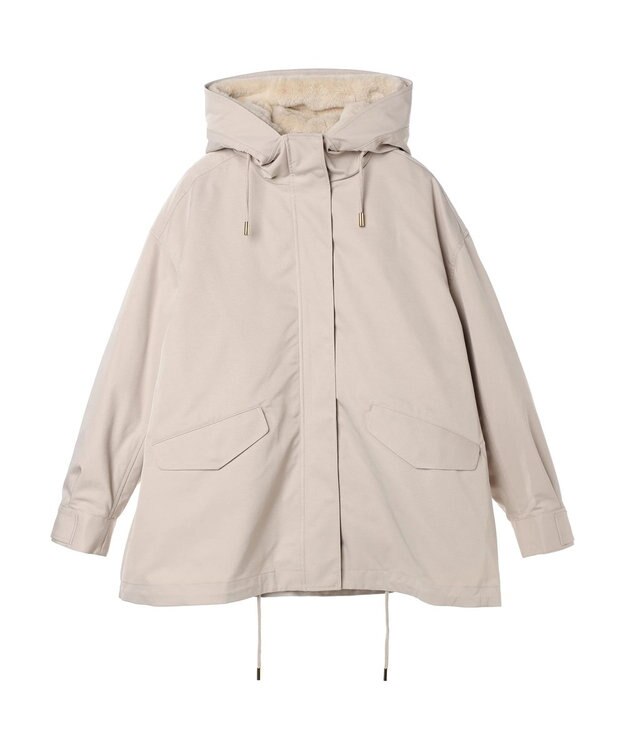 earth music&ecology マルチウェイマウンテンパーカー（ファー） Beige