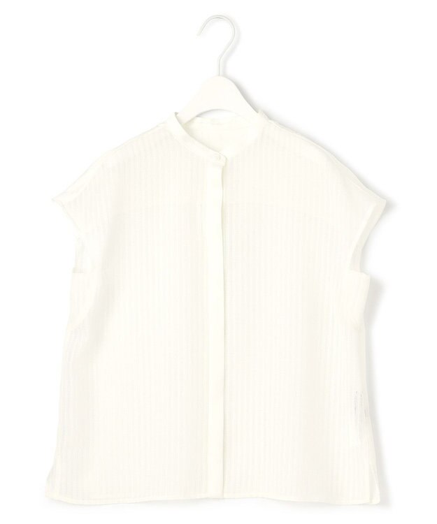 ICB 【洗える】 カラミストライプ ブラウス オフホワイト系