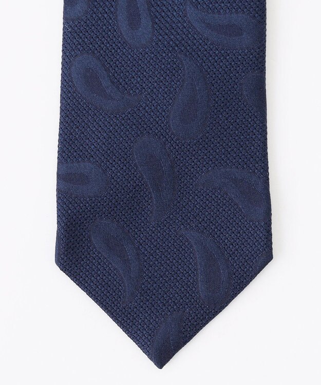 JOSEPH ABBOUD 【イタリア生地・日本製】ジャカードペイズリー ネクタイ ネイビー系