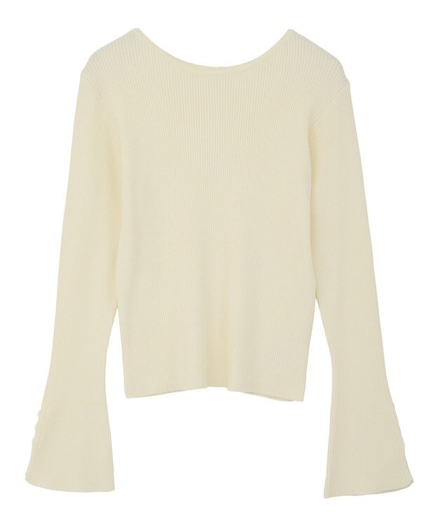 CRAFT STANDARD BOUTIQUE ヘンリーネック袖フレアプルオーバー Off White