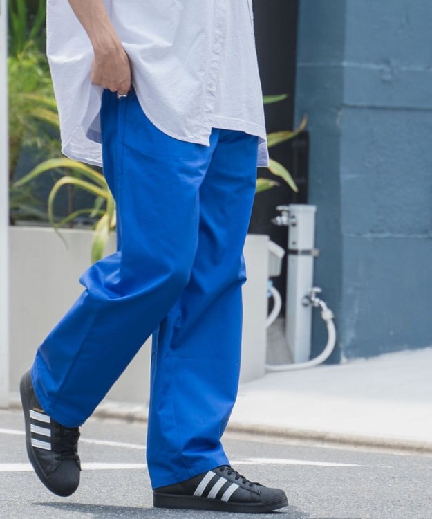 WEGO 【ユニセックス着用ITEM/ウエストゴム/手洗い可】シェフパンツ ブルー