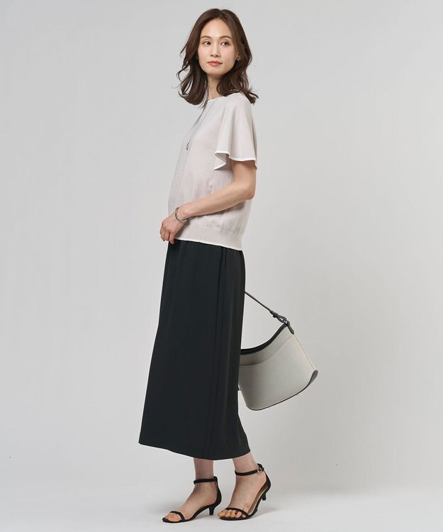 J.PRESS LADIES L 【セットアップ対応】Light ジョーゼット ナロー スカート ブラック系