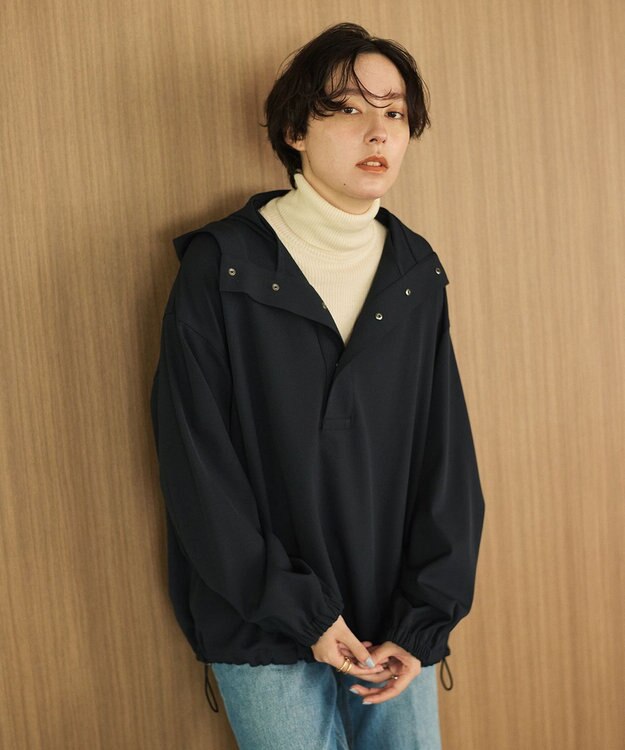 #Newans 【洗濯機可能】フ―ディーアノラック ネイビー