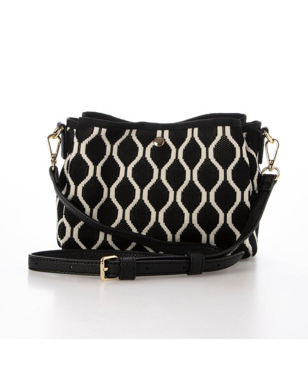 UNBILLION カシュカシュ cachecache / 柄アソートジャガード三つ口ショルダーバッグ ブラック