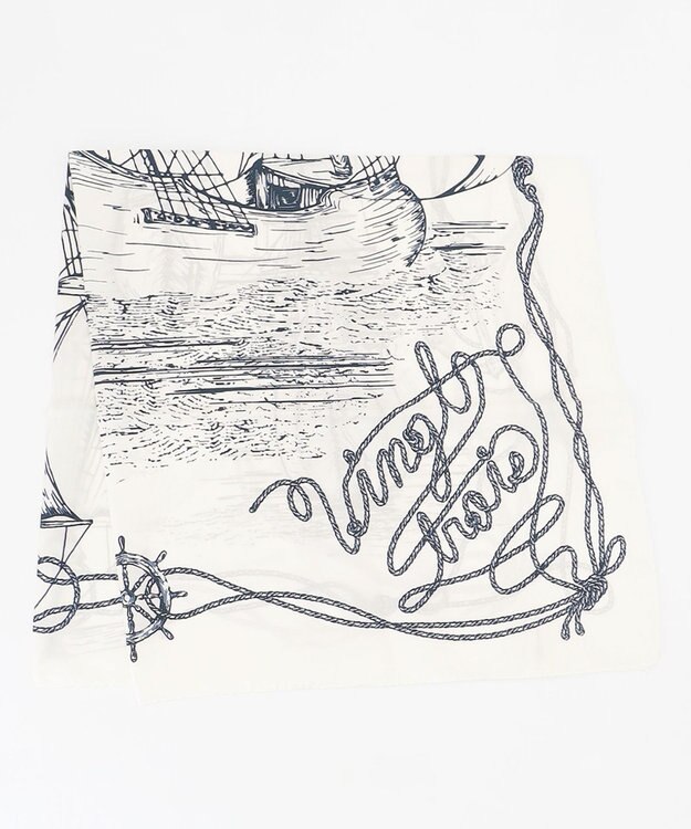 23区 【STORY7月号掲載】ドローイングシップスカーフ アイボリー系1