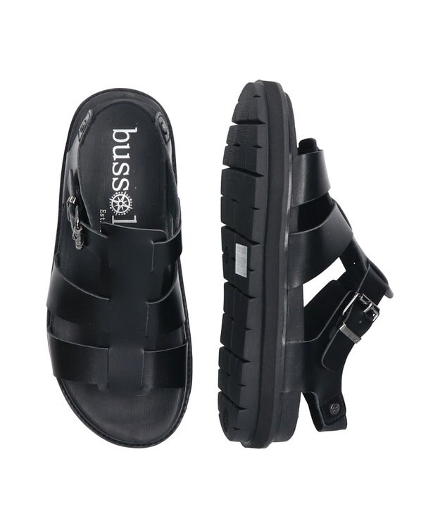 INTER-CHAUSSURES 【BUSSOLA】軽量ソールグルカサンダル ブラック