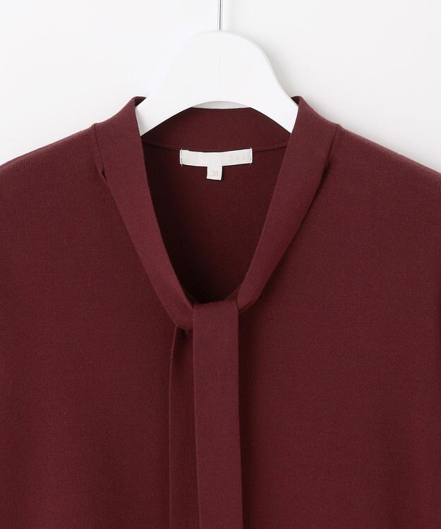 自由区 L レーヨンストレッチブラウスライク ニット ボルドー