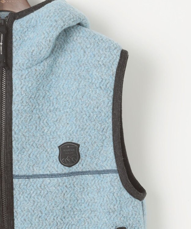 JOSEPH ABBOUD MOUNTAIN 【軽量/ソフト/サスティナブル/男女兼用/ライナードッキング対応】 リサイクルウールボア ベスト サックスブルー系