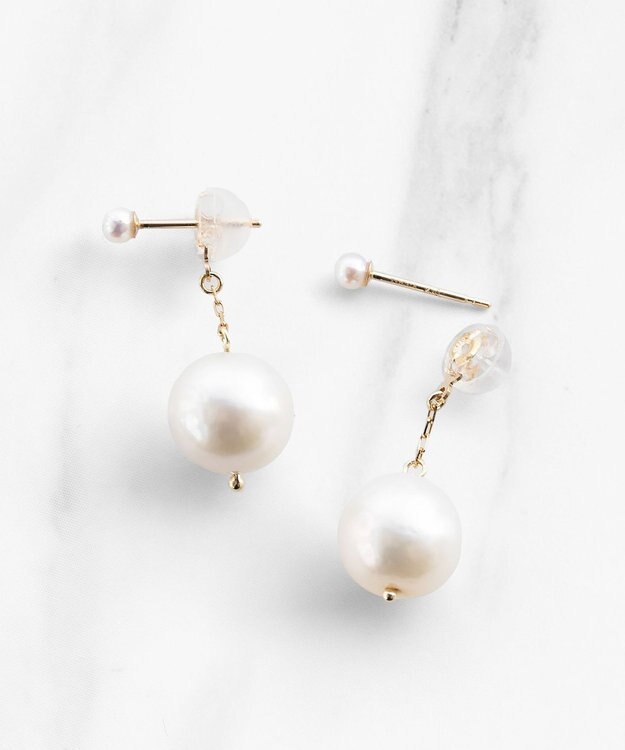 TOCCA 【WEB限定】RHYTHM OF PEARL PIERCED EARRINGS K10 淡水パールピアス ゴールド系