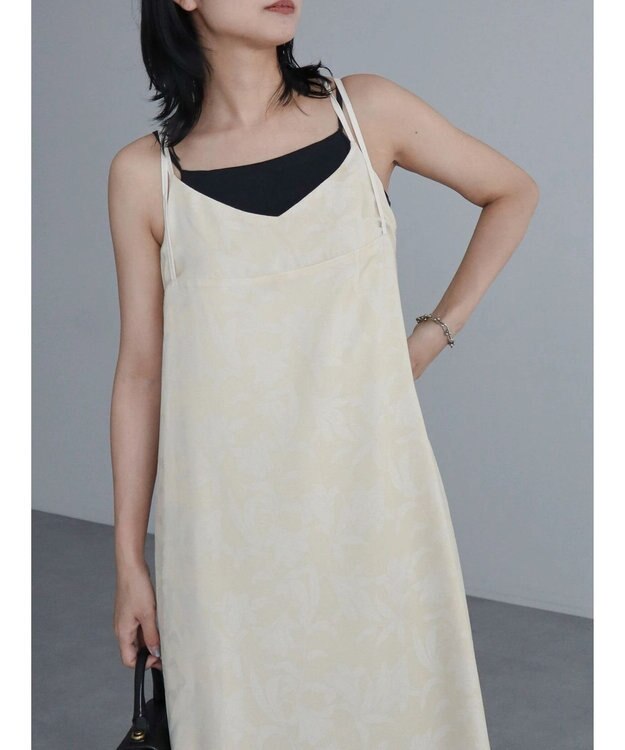 Green Parks ウ゛ィンテージフラワージャガードキャミワンピース Beige