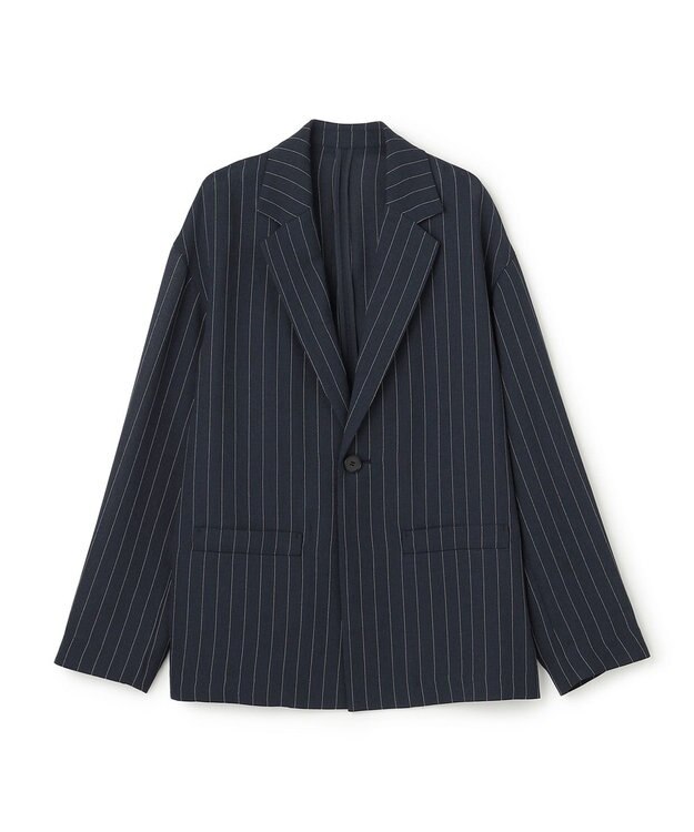 uncrave リネンライクツイル ジャケット ネイビーストライプ