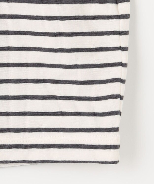 J.PRESS LADIES L タートルジャージー ボーダー カットソー グレー系1