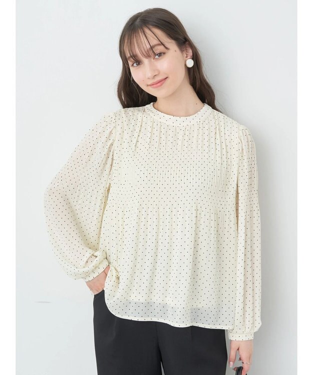 earth music&ecology マジョリカプリーツブラウス Dot