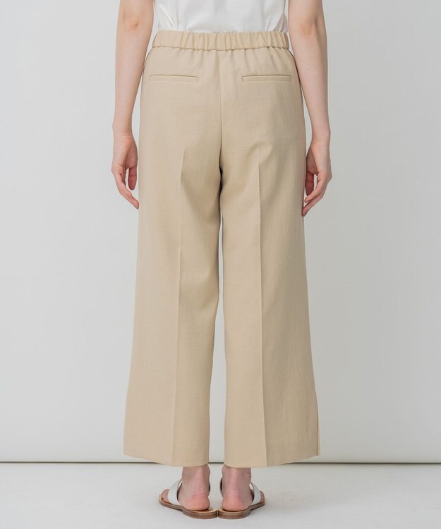 自由区 L リネンライクツイル フレックス パンツ ベージュ系