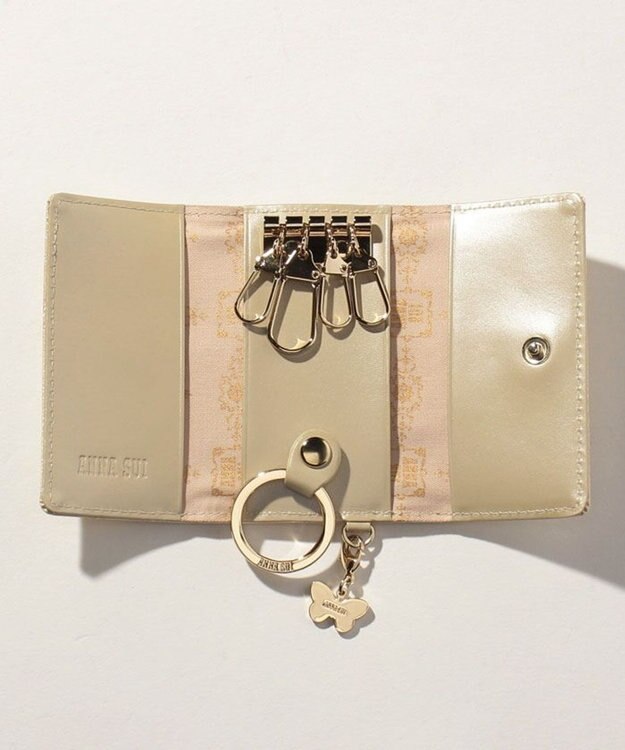 ANNA SUI ローズハート キーケース ベージュ